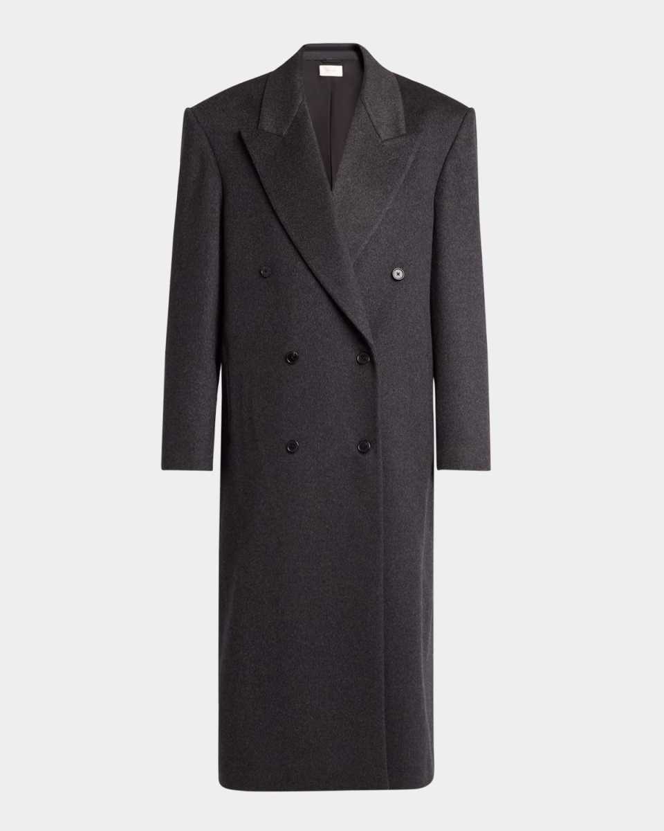 Harisi Long Double-Breasted Wool Coat